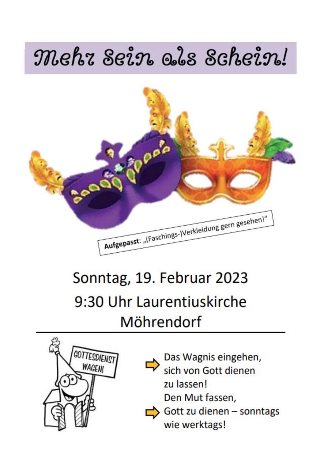 Read more about the article WAGEN am Faschingssonntag!